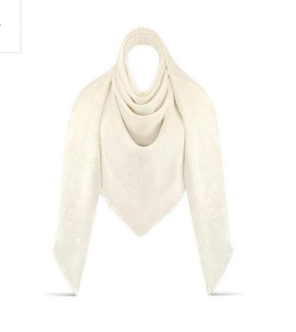 Louis Vuitton monogram Shine White with gold shawl weaved jacquard