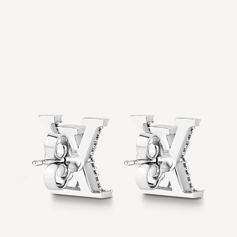 LOUIS VUITTON Crystal LV Iconic Earrings Silver | FASHIONPHILE